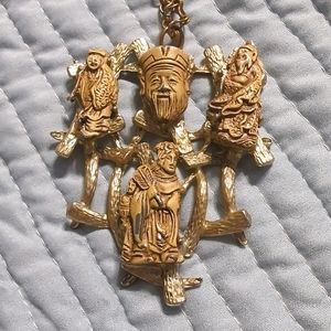 Vintage Asian Gods of Fortune pendant 1950's